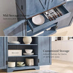 72 Tall Farmhouse Kitchen Pantry, Storage Cabinet with Barn Doors - N/A