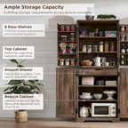 72 Tall Farmhouse Kitchen Pantry, Storage Cabinet with Barn Doors - N/A