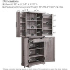 72 Tall Farmhouse Kitchen Pantry, Storage Cabinet with Barn Doors - N/A
