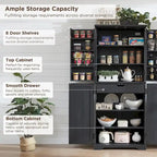 72 Tall Farmhouse Kitchen Pantry, Storage Cabinet with Barn Doors - N/A