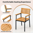 Costway 7 PCS Outdoor Dining Set for 6 with Metal Frame Umbrella Hole - 7 PCS