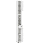 Gymax Tall Slim Bathroom Storage Cabinet Linen Tower w/ Drawer &