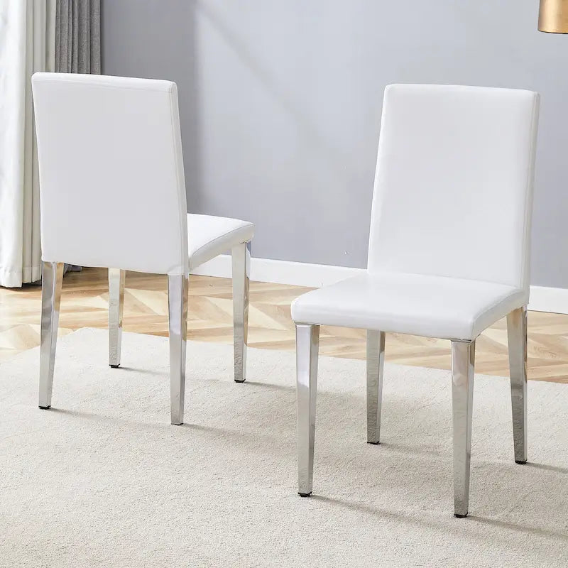 Modern Dining Chairs with Metal Legs Accent Chair Kitchen Chair Armless Chair for Dining Room