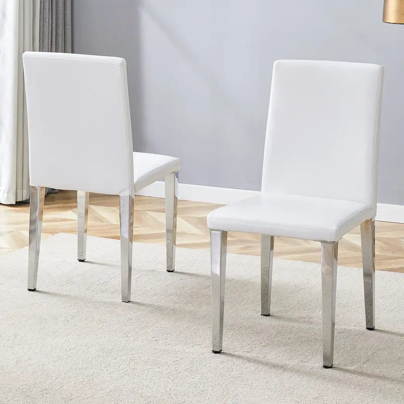 Modern Dining Chairs with Metal Legs Accent Chair Kitchen Chair Armless Chair for Dining Room