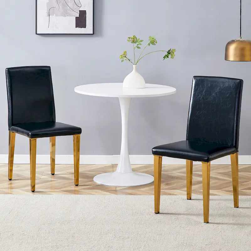 Modern Dining Chairs with Metal Legs Accent Chair Kitchen Chair Armless Chair for Dining Room