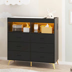 Dresser for Bedroom with 6 Drawers, Baby Changing Table Dresser with Changing Pad