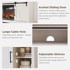 Farmhouse Fireplace TV Stand, Entertainment Center w/ Arched Door