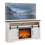 Farmhouse Fireplace TV Stand, Entertainment Center w/ Arched Door