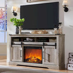 Farmhouse Fireplace TV Stand, Entertainment Center w/ Arched Door