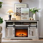 Farmhouse Fireplace TV Stand, Entertainment Center w/ Arched Door