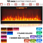 Farmhouse Fireplace TV Stand for 80 TV, Rustic Entertainment Center