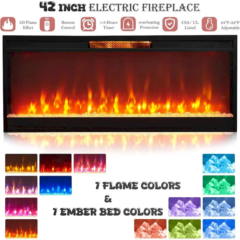 Farmhouse Fireplace TV Stand for 80 TV, Rustic Entertainment Center