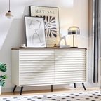 Mid Century Modern 6 Drawers Dresser, Wood Fluted Chest of Drawers