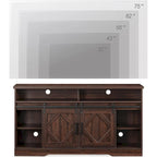 TV Stand for 65 70 Inch TV, Farmhouse Entertainment Center with 2 Sliding Barn Door,Rustic Brown - 59