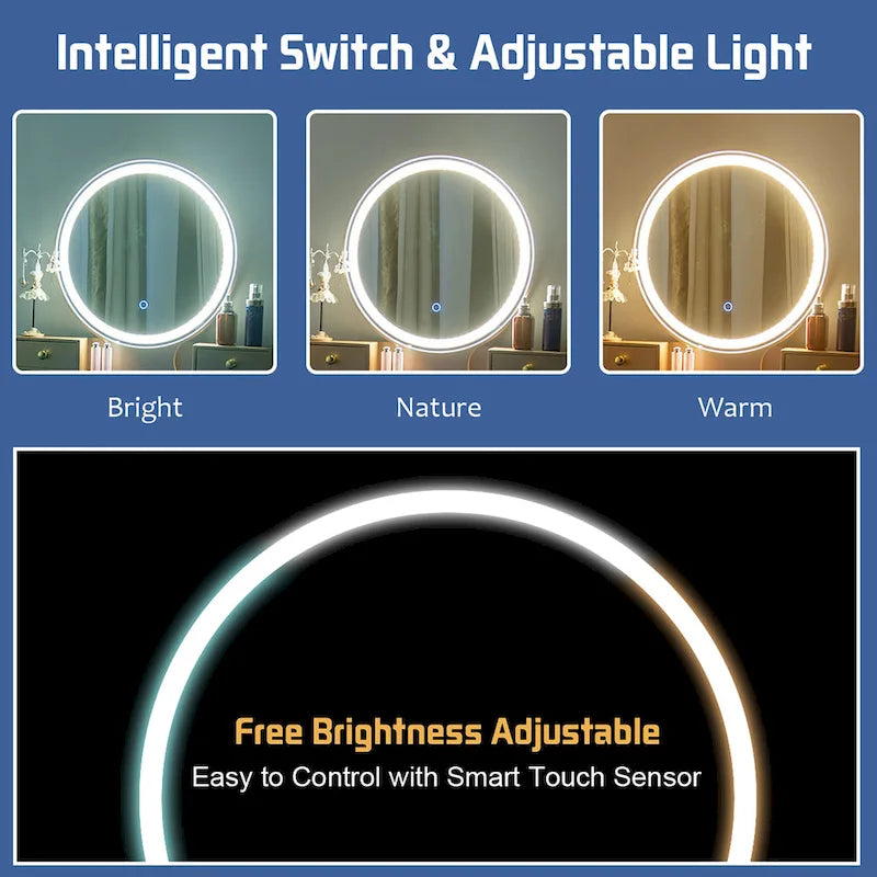 Costway Vanity Makeup Table Touch Screen 3 Lighting Modes Dressing - See Details