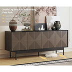 WESOME 64.45 Mid-Century TV Stand Entertainment Center with Doors