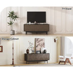 WESOME 64.45 Mid-Century TV Stand Entertainment Center with Doors