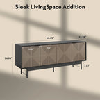 WESOME 64.45 Mid-Century TV Stand Entertainment Center with Doors