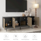 WESOME 64.45 Mid-Century TV Stand Entertainment Center with Doors