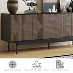 WESOME 64.45 Mid-Century TV Stand Entertainment Center with Doors