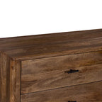 Tao 6 Drawers Dresser, Mango Wood, Walnut Finish, 60