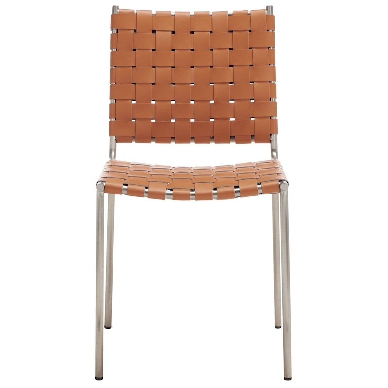 SAFAVIEH Marvel Woven Leather Dining Chair (Set of 2) - 17 W x 20.5 L x 33.8 H - 17Wx21Dx34H