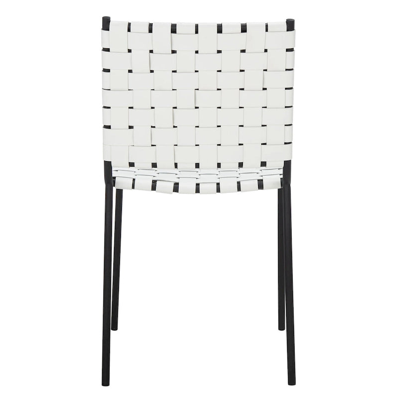 SAFAVIEH Marvel Woven Leather Dining Chair (Set of 2) - 17 W x 20.5 L x 33.8 H - 17Wx21Dx34H