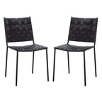 SAFAVIEH Marvel Woven Leather Dining Chair (Set of 2) - 17 W x 20.5 L x 33.8 H - 17Wx21Dx34H