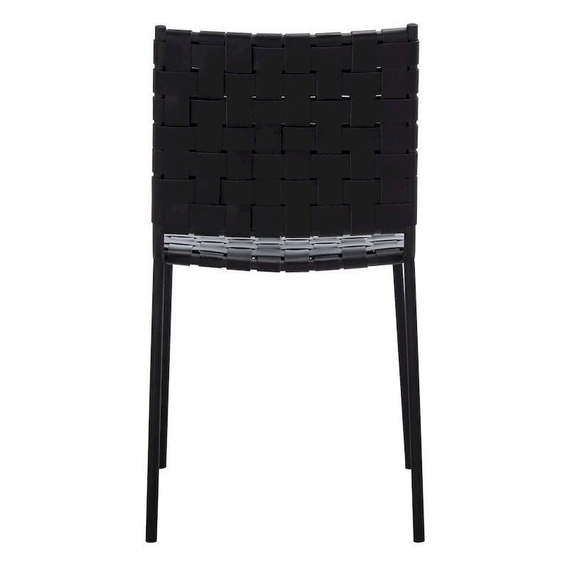 SAFAVIEH Marvel Woven Leather Dining Chair (Set of 2) - 17 W x 20.5 L x 33.8 H - 17Wx21Dx34H