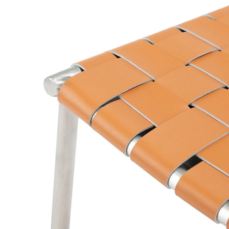 SAFAVIEH Marvel Woven Leather Dining Chair (Set of 2) - 17 W x 20.5 L x 33.8 H - 17Wx21Dx34H