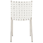 SAFAVIEH Marvel Woven Leather Dining Chair (Set of 2) - 17 W x 20.5 L x 33.8 H - 17Wx21Dx34H