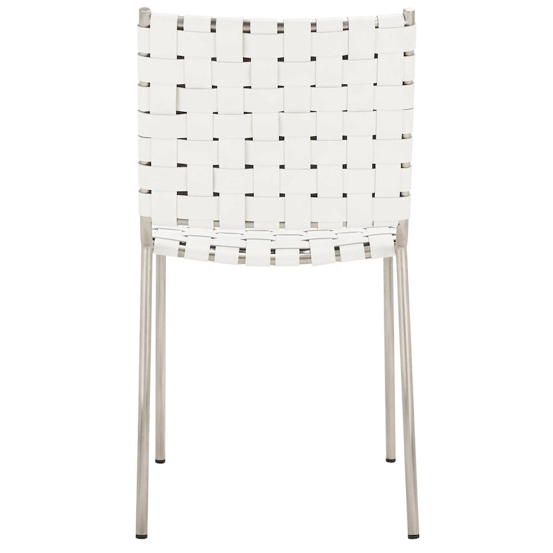 SAFAVIEH Marvel Woven Leather Dining Chair (Set of 2) - 17 W x 20.5 L x 33.8 H - 17Wx21Dx34H