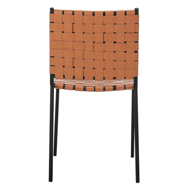 SAFAVIEH Marvel Woven Leather Dining Chair (Set of 2) - 17 W x 20.5 L x 33.8 H - 17Wx21Dx34H