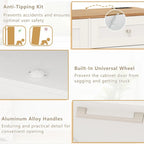 Gymax Tilt Out Trash Can Cabinet w/ Outlets 2 Drawers Adjustable Shelf