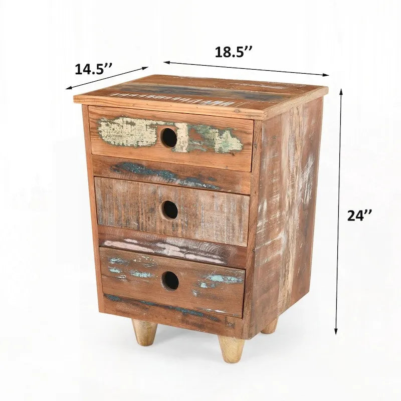 End Table Recycled Wood Nightstand