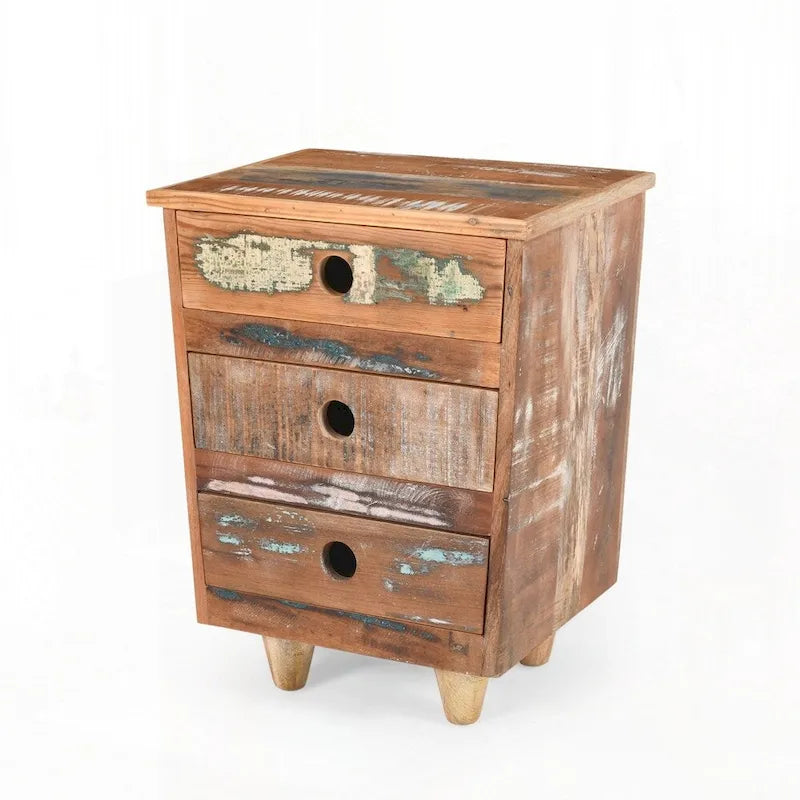 End Table Recycled Wood Nightstand