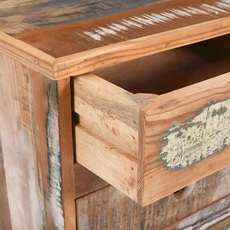 End Table Recycled Wood Nightstand