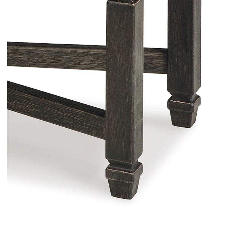 Trekk Dining Bench, X-Stretcher and Nailhead Trim, Black Wood, 50 Inch