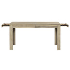 7 Piece Wooden Furniture Set, Extendable Kitchen Table Set with Leaf and 2 Drawers, 6 Upholstered Dining Chairs