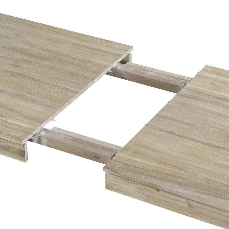 7 Piece Wooden Furniture Set, Extendable Kitchen Table Set with Leaf and 2 Drawers, 6 Upholstered Dining Chairs