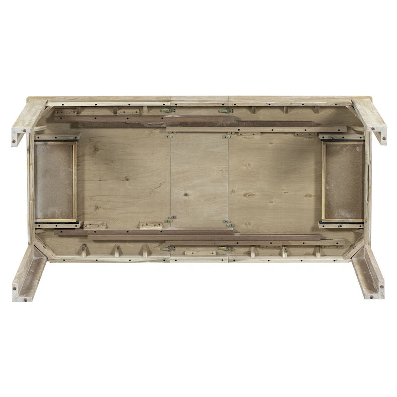 7 Piece Wooden Furniture Set, Extendable Kitchen Table Set with Leaf and 2 Drawers, 6 Upholstered Dining Chairs