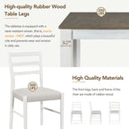 7 Piece Wooden Furniture Set, Extendable Kitchen Table Set with Leaf and 2 Drawers, 6 Upholstered Dining Chairs