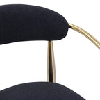 Bar Stools Set of 2, Counter Height Chairs with Upholstered Back, Kitchen Island Chairs with Arm and Metal Legs