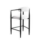 Bar Stools Set of 2, Counter Height Chairs with Upholstered Back, Kitchen Island Chairs with Arm and Metal Legs