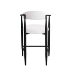 Bar Stools Set of 2, Counter Height Chairs with Upholstered Back, Kitchen Island Chairs with Arm and Metal Legs