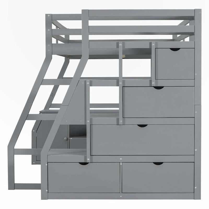 Full Size Loft Bed with Drawers and Desk