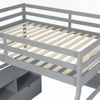 Full Size Loft Bed with Drawers and Desk
