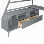 Full Size Loft Bed with Drawers and Desk