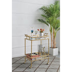 Two-Tiered Twig Bar Cart - 30 - Gold and Silver