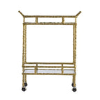 Two-Tiered Twig Bar Cart - 30 - Gold and Silver